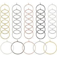 Diy Crafts 40 Pcs, 30Mm Nickel Big #16, Wine Charm Rings, Open Jump Ring, Beading Hoop For Wine Charms, Earrings Silver/Gold/Nickel/Mehandi For Make Noverly Or(40 Pcs, 30Mm Nickel Big #16)