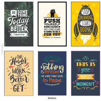 Manial Set Of 6 Motivational Wall Posters And Inspirational Quotes For Office And Home | Hd Wall Posters (12X18-Inches, 300Gsm Thick Paper, Gloss Laminated, Multicolour)