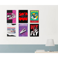 Live Mad Live Crazy (Lmlc) Sneaker Vertical Wall Paper Poster Pack - Set Of 6, A4 Size, 9X12 Inch Unframed Art Prints - Home, Bedroom, Living Room & Decor - Aesthetic, Matt Finish