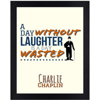 Interiocrafts Synthetic Wood Home Decor Charlie Chaplin Inspirational Motivational Poster (Frame Size 13 X 10 Inches, Black)