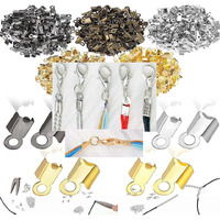 Diy Crafts 450 Pcs, White Nickel, Fold Over Cord Ends Cord Crimp End Tips Fold-Over End Caps Leather Ribbon Ending Clasp Tips Jewelry Connector For End Cap J (450 Pcs, White Nickel)