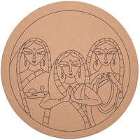 Asmi Collecions Beautiful Ladies Welcome Premarked Blank Mdf Wooden Base Cutouts For Diy Craft Work, Home Decoration (10 Inch)
