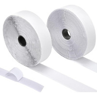 Sulsha Enterprise Self Adhesive Hook Tape & Self Adhesive Loop Tape For Stationary, Pictures, Tools, Household Purposes, Schools And Office (10M X 25Mm Hook & Loop Tape, White Color)