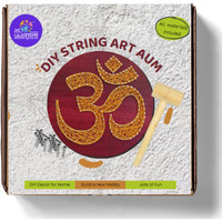 Myskillshaala String Art Aum Kit For Adults - Diy Home Decor With Mdf Board, Embroidery Thread, Hammer, Nails, And Hanging Hook - Use For Hobby, Decor, Gifting And More