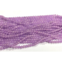 Omx Spherical Plain Glass Bead (8 Mm) (320 Beads) (4 Lines - 80 Beads In 1 Line) - For Jewellery Making, Beading, Art And Craft (Lt Purple)