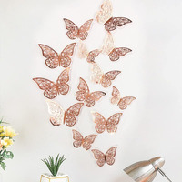 Jaamso Royals Rose 3D Butterfly Stickers For Wall, Butterfly Decoration Items, Butterfly Stickers, Butterfly Wall Decor, Butterflies, Butterflies For Wall Decoration (Set Of 12)