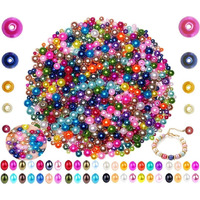 Diy Crafts 50 Pcs, Mix Colour, Pearl Beads, Colors Multicolor Pearl Beads Loose Pearls For Holes Jewelry Making, Small Pearl Filler Beads For Crafting Bracelet Necklac(50 Pcs, Mix Colour)