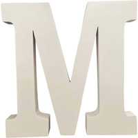 Smartcarewood 6 Inchwhite Wooden M Letter- English Upper Case Alphabets Cutouts For Art And Craft Work (M_White_6 In X 25Mm)