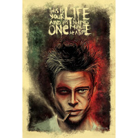 Printnet Fight Club Movie Artwork Poster | Hd Wall Poster For Room Decor (12 X18- Inch, 300Gsm Thick Paper, Gloss Laminated, Rolled In Safety Tube, Multicolour)