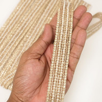 Embroiderymaterial Light Gold Zari & Gota Patti Sew On Laces And Border Material With Pearls In Middle For Saree Border, Suit, Kurta, Dupatta, Blouse, Gown & Lehenga (2.3 Cm Wide, 8 Meters Long)