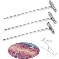 Diy Crafts 299 Pcs, Nickel Silver, As Image Strong Stainless Steel T-Pins For Blocking, Knitting & Sewing | Choice Units, 1.5 Inch - Pin Needles | Comes With Hinged Reusabl (299 Pcs, Nickel Silver)