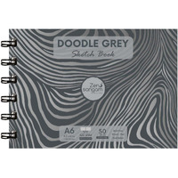 Zen Sangam Artists A6 Spiral 120 Gsm Grey Toned Paper Sketchbook - Landscape - Smooth Surface - 50 Sheets | Size (14.8X110.5Cm) For Color Pencils,Fineliners,Crayons,Oil Pastels,Wax Crayons,Charcoal