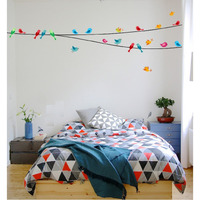Asmi Collections Wall Stickers Beautiful Colorful Birds On A String