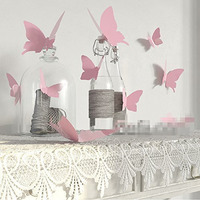 Jaamso Royals Light Pink 3D Butterflies' Wall Sticker For Hall Living Room Bed Room Wall Decor Home Decor Combo Pack Of 12 Piece (13 Cm X 15 Cm, 3D Butterflies Craft)