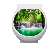 Asmi Collections Restroom Toilet Seat Beautiful Waterfall Wall Stickers