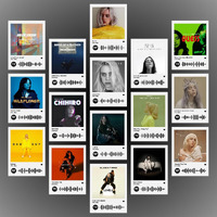 Printnet - Billie Eilish Photocards | Billie Eilish Songs Mini Poster Kit (Set Of 16) | Billie Eilish Lovely, Bad Guy, Everything I Want Songs Size (8 X 6 Cm) Posters For Phone Accessories, Bedroom, Office, Room Decoration