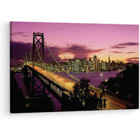 Truecanvas San Francisco Bay Bridge, Wooden Framed Canvas Paintings For Living Room | Bedroom | Office | Gallery | Ready Wall Mount Canvas Wall Art Painting | Size - 12 X 18In, Ct0339