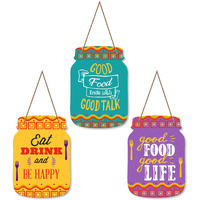 Artvibes Good Food Good Life Quotes Wall Hanger For Home Decor | Gifts | Wall Art | Decoration Wooden Hanging Items | Kitchen Wood Design | Quotes Decor Items | Decorative Artworks (Wh_8909Nn)
