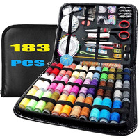 Zevon Mini Travel Sew Kit Beginner Mini Sewing Box Pocket Folding Sewing Kit, With Sewing Needle, Thread, Cutton, Pin, Scissors, Clip, Needle Threader - 1 Pc