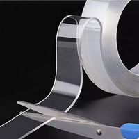 Nasby Double Sided Heavy Duty Tape - Adhesive Silicone Tape, Heavy Duty, Heat Resistant, Multi-Functional, Removable, Washable, Reusable Anti-Slip Tape (1 Mm, 3 Meter)(Nano Tape)