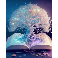 Diamond Painting Kit, 12X16Inch White Tree Of Life Diamond Painting, 5D Diamond Painting Kit For Adults & Kids, Very Suitable For Home Leisure And Wall Decoration, Gift For Kids And Adults