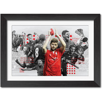 Tenorarts Steven Gerrard Liverpool Fc Laminated Poster Framed Painting With Matt Finish Black Frame (12 Inches X 9Inches)