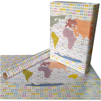 Evince Pack Of 5 Kids Birthday Gift Wrapping Paper | White World Map With All Country Names To Wrap Christmas Diwali Gifts For Him And Her With Colorful Bows | For Business Events & Office Gifts