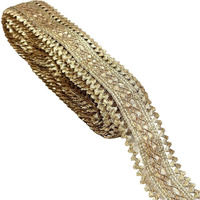 Embroiderymaterial Rose Gold Gotta Pati Lace Border Material For Saree, Dupatta, Bridal Dresses, Lehengas, Palazzo, Anarkali Suits, Blouses. (Rose Gold, 3.5Cm Width, 8.5M/Roll)