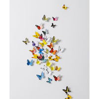 Indian Royals 'Multicolor 3D Butterflies' Stickers For Wall, Decoration Items, Stickers, Wall Decor, Butterflies, 19 Piece (21 Cm X 29.7 Cm)