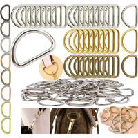 Diy Crafts 80 Pcs, Golden, Metal D Ring Semi-Circular D Ring For Hardware Bags Ring For Diy Accessories Jewellry, Bags, Wallets And Luggage (80 Pcs, Golden)