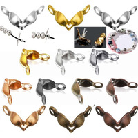 Diy Crafts 50 Pcs, Antique Silver, Bead Tips Knot Covers Clamshell Fold-Over Bead Tips Knot Covers Metal Open Bead Tips Knot Covers For Jewelry Making Diy (50 Pcs, Antique Silver)