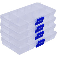Diy Crafts Pack Of 3 Pcs Blue, Clear/Transparent, Jewelry Organizer Adjustable Removable Clear Plastic 10-Grid Jewelry Organizer Divider St(Pack Of 3 Pcs Blue, Clear/Transparent)
