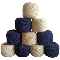 Lipsa Enterprise Cotton Crochet Yarn For Knitting And Crafting Work Hand Work Thread (Navy Blue + Cream)