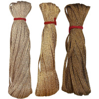 Embroiderymaterial 5Mm Thick Metallic Soutache Braided Thread/Cord For Embroidery, Jewellery Making, Craft & Diy (Pack Of 3 Rolls, 15 Meters/Roll, Color: Antique Gold, Rose Gold & Copper)