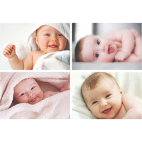 Printnet Newborn Cute Baby Girl/Boy Wall Poster With Big Size Gloss Finish - Multicolor, 12 X 18 Inch, Set Of 4 Photo (C)
