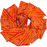 Krisah Pack Of 50 Pcs Potli Gift Pouches Bags, Small Size,18 Cm X 12 Cm, Bandhej Print, Orange