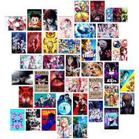 Thepaper9Store Anime Posters|Set Of 40 Mix Anime Posters For Wall|Self Adhesive|4?6 Inches|Anime Posters For Room|Naruto|One Piece|Bleach|Your Name Etc
