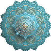Jaamso Royals Blue Mandala Art Peel And Stick Self Adhesive Wall Sticker(30 Cm X 90 Cm)