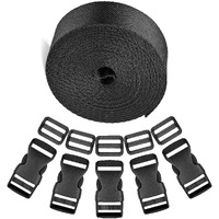 Diy Crafts Pack Of 1 Set, Making Luggage Strap, 15 Set Plastic 1 Inch Flat Side Release Buckles And Tri-Glide Slides With 10 Meter We (Pack Of 1 Set, Making Luggage Strap)