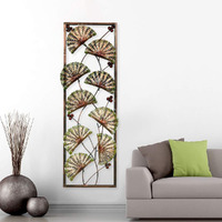 Collectible India Metal Wall Mounted Sculpture Frame (37 X 12 Inch, Golden)