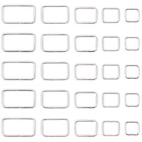 Diy Crafts Design No # 3, Metal Rectangle Ring, 50 Pcs Sliver Assorted Metal Rectangle Ring, Webbing Belts Buckle For For Belt Bags Accessorie (Design No # 3, Metal Rectangle Ring)