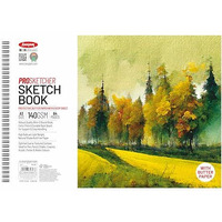Anupam Pro Sketcher Drawing Book With Butter Paper Pages A3 Size Spiral-Bound Sketchpad 140 Gsm For Artists, Kids & Professionals (32 Sheets, 64 Pages)