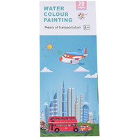 Sassyvilla Water Painting Colouring Books For Kids Party Return Gifts Activity Coloring Transportation Theme Books Watercolor With 1 Paint Brush 20 Sheets 2-5 Years Old Enhance Kids Creativity