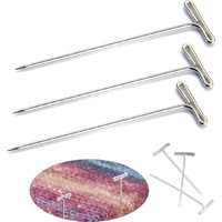 Diy Crafts 299 Pcs, Bright Silver, As Image Strong Stainless Steel T-Pins For Blocking, Knitting & Sewing | Choice Units, 1.5 Inch - Pin Needles | Comes With Hinged Reusabl(299 Pcs, Bright Silver)