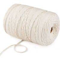 Diy Crafts Pack Of 1 Pc, Off White, Durable 3Mm Cotton Macrame Rope Natural Beige Twisted Cord Artisan Cord Rope Ha (Pack Of 1 Pc, Off White)