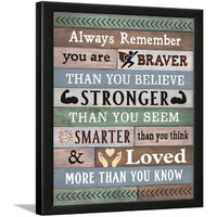 Chaka Chaundh - Always Remember You Are Braver Than You Believe Stronger Than You Seem Smarter Than You Think & Loved More Than You Know.Suitable Inspirational Motivational Quotes For Office & Student- Father's & Mother's Day Gift Unique Birthday Gift For Girlfriend Boyfriend Son Daughter Bro Sister Gift - (14 X 11 Inches)