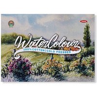 Anupam 100% Cotton Cold Pressed Watercolour Paper Pad - Natural White - 30 Pages (15 Sheet) - 250 Gsm - A4