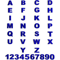 Comet Busters Blue Uppercase Pvc Alphabet Letters And Numbers For Home Decor, Art And Craft And Kids Learning (2.5Cm) (Lto007)