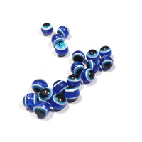 Omx, 100 Pc, Evil Eye Beads Made Of Resin, For Bracelets Necklace, Bulk Evil Eye Beads For Jewelry Making, Evil Eye Charms,Blue (6Mm)