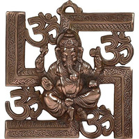 Aone India Wall Hanging Om Swastika Ganesha, 7.2", 1 Piece